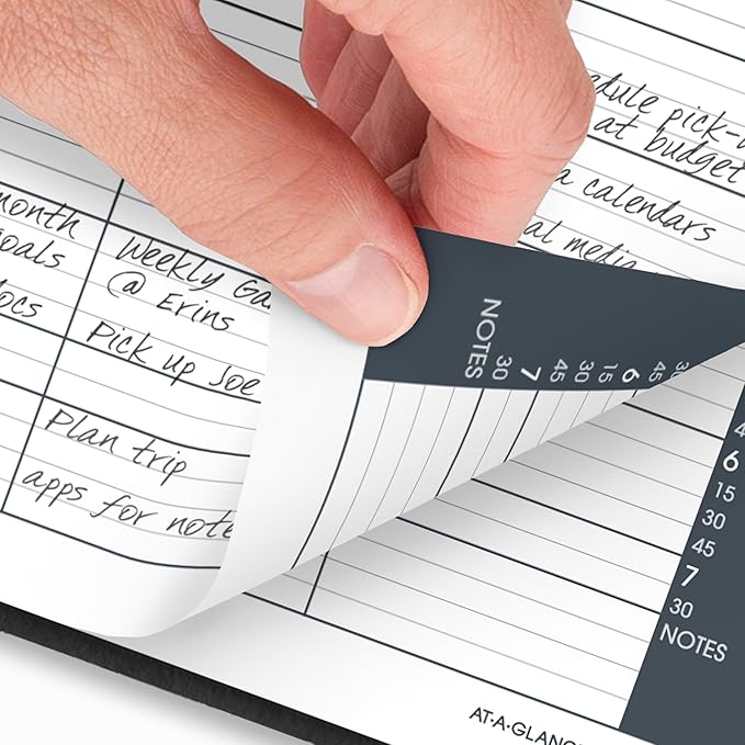 AT-A-GLANCE 2026 Appointment Book Planner, Daily, 8-1/2" x 11", Large, Eight Person Group, Two-Volume Set, Black (702120526)