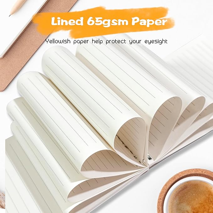 OSIMIG 24 Pack A5 Spiral Notebooks Bulk with Kraft Cover, 8x5.5 Inch Lined Paper Travel Journaling Notebooks, Composition Notebook for School Office Supplies, 80 Sheets 160 Pages