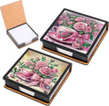 2 pcs Flower Diamond Painting Kit Note Box,Cup Memo Paper Storage Box Diamond Art,Sticky Note Holder Diamond Art,Diamond Painting Memo Pad For Office Desk. (Cup and Flower)