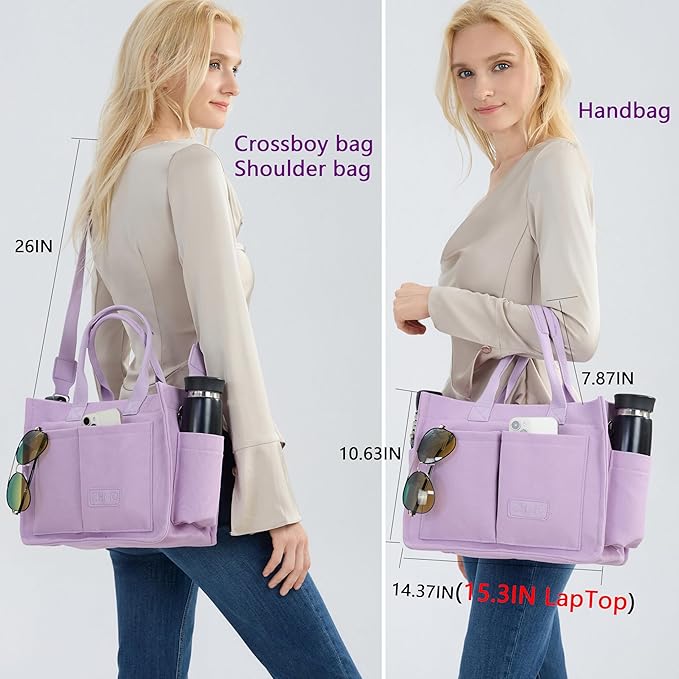 Canvas Tote Bag for Women,Women's Bags Crossbody Bags Work Laptop Tote Bag Large Handbags Purse for Travel Nurse Teacher