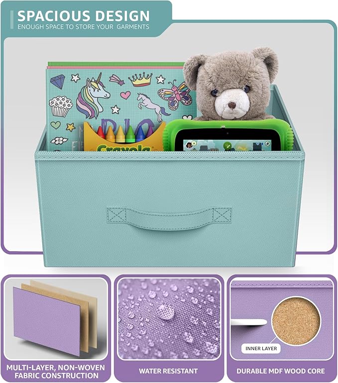 Sorbus Nightstand with 3 Drawers - Bedside Furniture & Accent End Table Storage Tower for Home, Bedroom Accessories, Office, College Dorm, Steel Frame, Wood Top, Easy Pull Fabric Bins (Pastel/White)