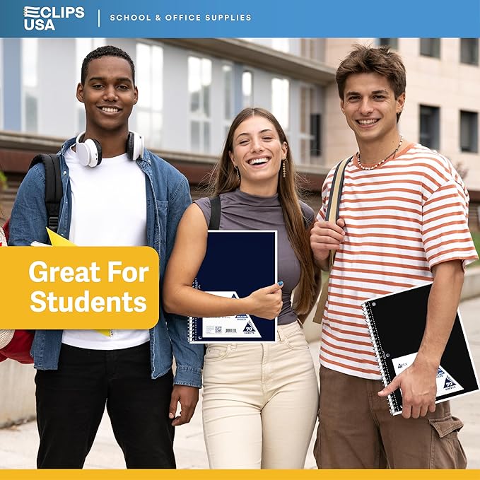 Spiral Notebook College Ruled Notebooks 70 Sheets Single Subject Notebooks Bulk 6 Color Assortment 3 Hole Perforated Sheets (6 Pack College Ruled)