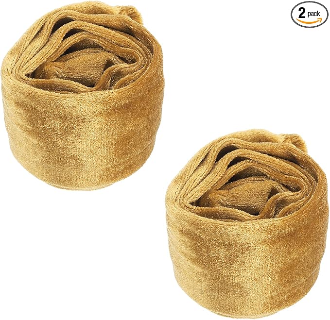 PATIKIL 3.3ft Chandelier Chain Cord Cover, 2 Pcs Velvet Cloth Fabric Chain Sleeve Decorative Cord Covers for Chandelier Wires Swing Cable, Zipper Style, Gold