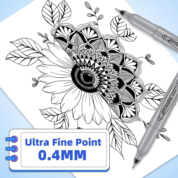 Permanent Markers, Ultra Fine Point, Black, 75 Count, 0.4mm, Fine tip permanent marker set, quick dry, waterproof, fading resists, durable, marks on paper, glass, ceramic, plastic, wood, rock, metal
