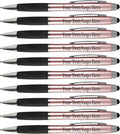 Personalized Pens With your Custom Logo or Text-300 Pack Bulk-for Businesses, Parties, and Events, 2 in 1 Ballpoint Pen + Capacitive Stylus forTouchscreen Devices, Rose Gold Barrel, Blue Ink