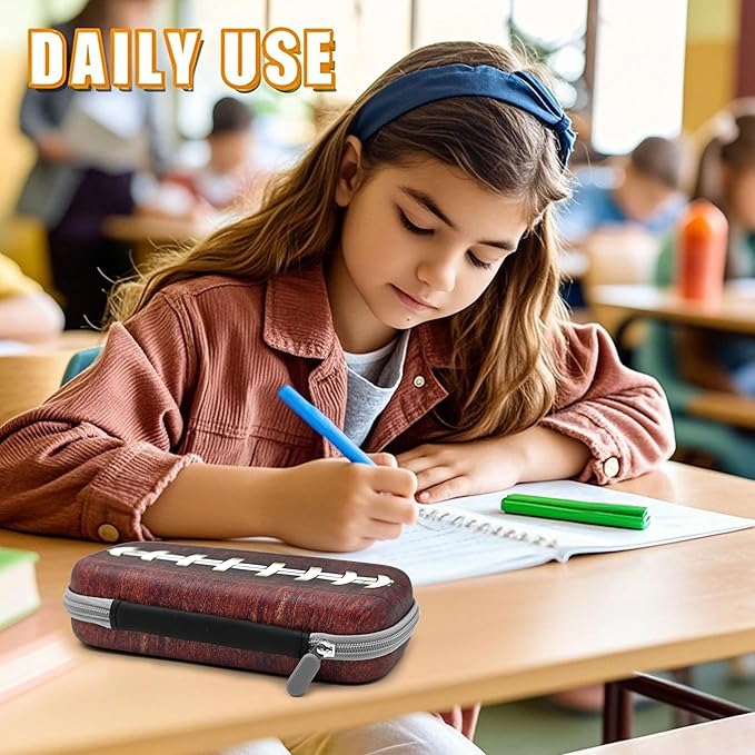 Football Pencil Case Zip Pencil Box Multi Pouch Holder Desk Organizer For Boys Girls School Office