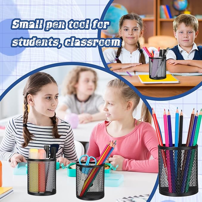 Glenmal 12 Pcs Black Magnetic Pen Pencil Holder with 3 Magnets Magnetic Marker Holder Storage Locker Accessories Desk Supplies for Pens, Pencils, Brushes for Home School Office, Black