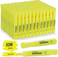 WOSWEL Highlighters Bulk, 108 Pack Tank Style Highlighters Set, Fluorescent Yellow, Chisel Tip Highlighter Markers Bulk for Coloring, Highlighting as School Supplies