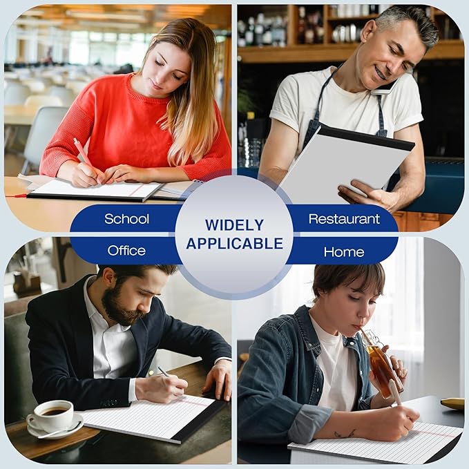 12-Pack Legal Pads 8.5"x11" Wide Ruled Note Pads - 600 Sheets (50/Pad) with Micro-Perforated Notepad & Chipboard Backing To-Do Lists Thick Lined Writing Paper Notebook for School & Office Supplies