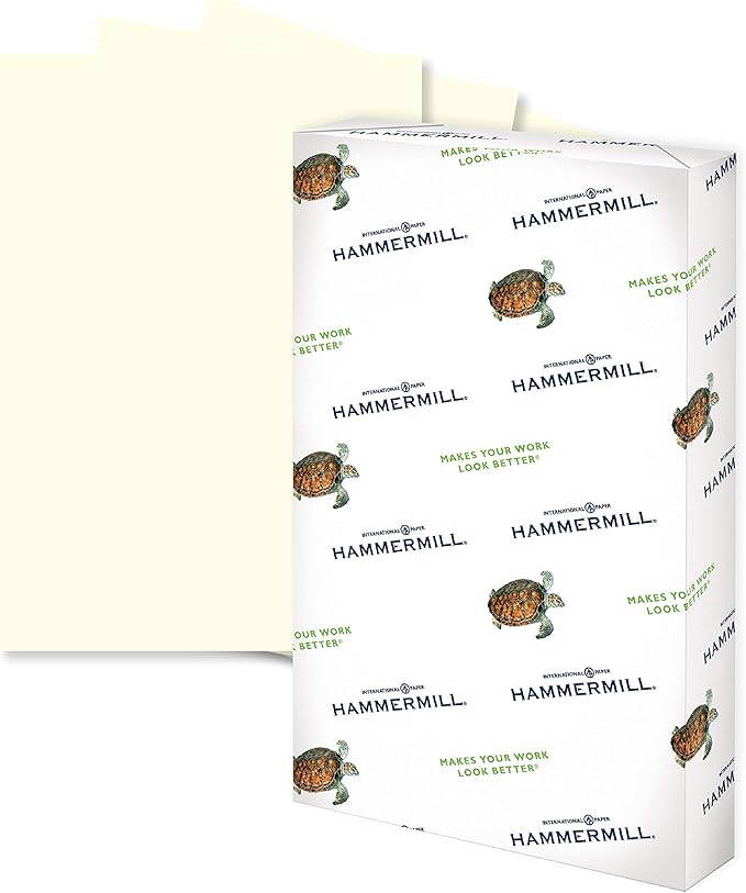 Hammermill Colored Paper, 20 lb Cream Printer Paper, 8.5 x 14-1 Ream (500 Sheets) - Made in the USA, Pastel Paper, 168040R
