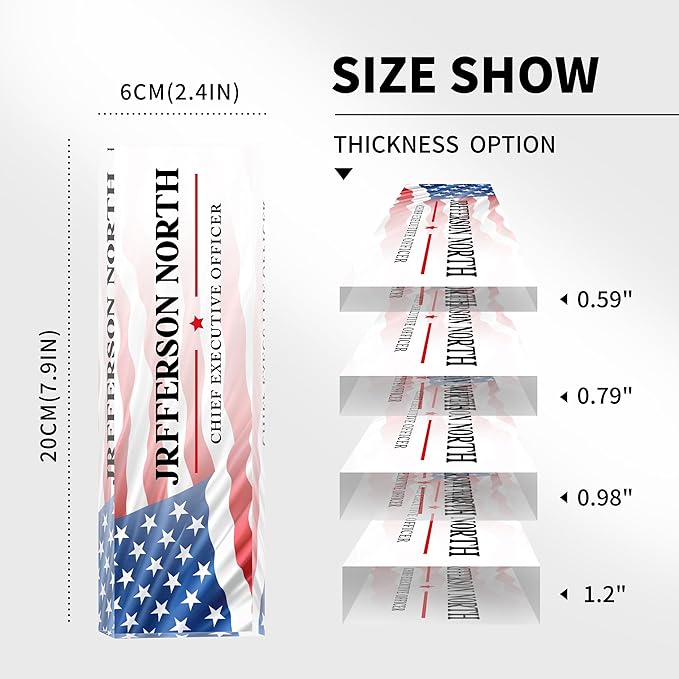 Name Plate for Desk - Personalized Acrylic Name Plate - US FLAG 1 - Small - Professional Style - Office