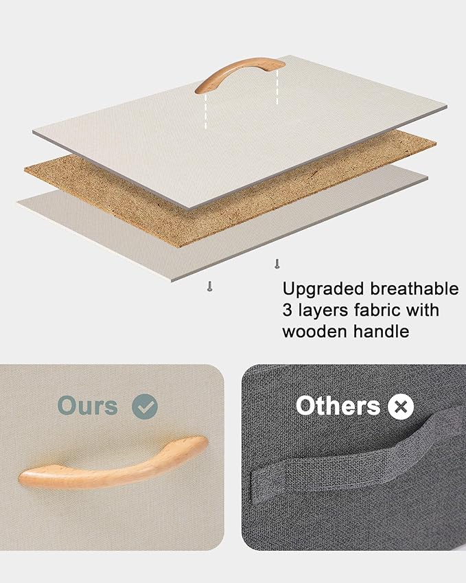 Crestlive Products Vertical Dresser Storage Tower - Sturdy Steel Frame, Wood Top, Easy Pull Fabric Bins - Organizer Unit for Bedroom, Hallway, Entryway, Closets - 5 Drawers(Beige)