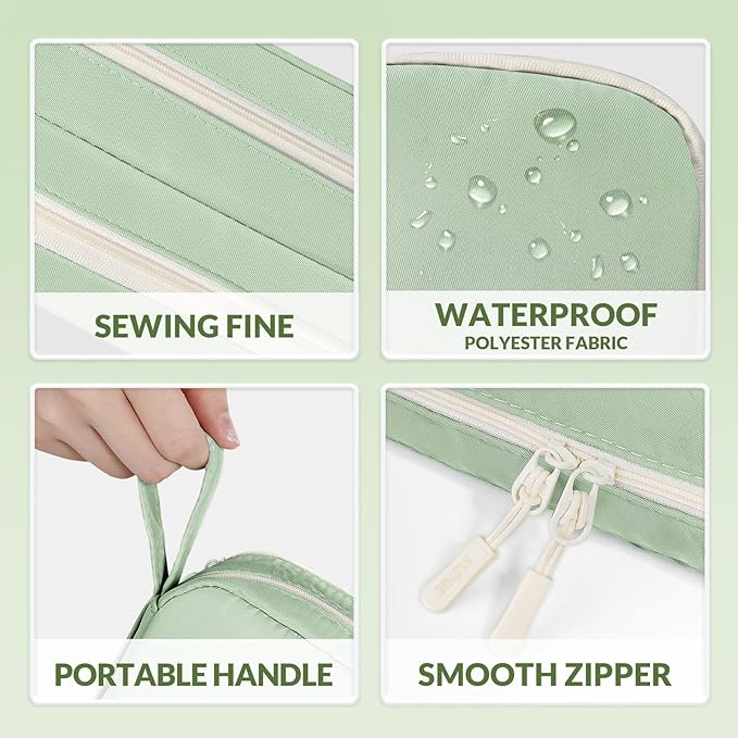 SUNEE Pencil Case, Large Capacity Pencil Pouch, Aesthetic Pen Bag Office Stationery Organizer Simple Sturdy Multifunctional for Teen Girls Women Men, Green