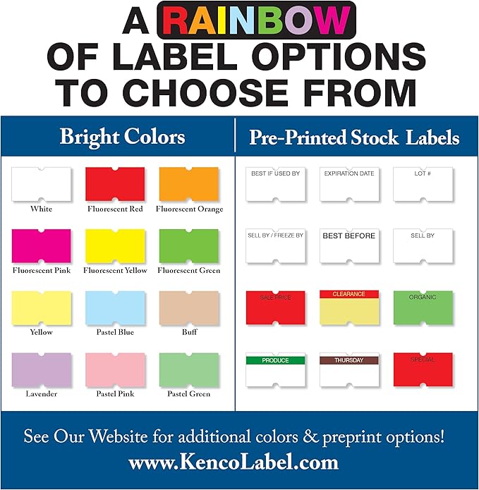 Kenco BK 1 Line Price Gun Kit - Includes 6,000 Labels, 2 Ink Rollers, Label Scraper - 8 Digit Labeler for Pricing, Dating, and Coding (BK-1 KIT 32,000 Labels)