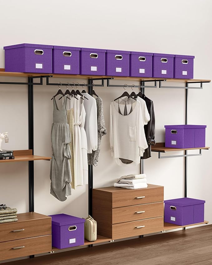 Oterri File Organizer, File Box, File Cabinet for Letter File Folder Storage, Hanging File Organizer for Office/Decor/Home,Document Organizer, 1 Pack,Purple-Box Only