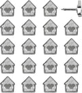 Mini House Push Pins - Silver House Pins - for Cork Board, Maps, or Lapel Pin Use - Designed in USA - Set of 20