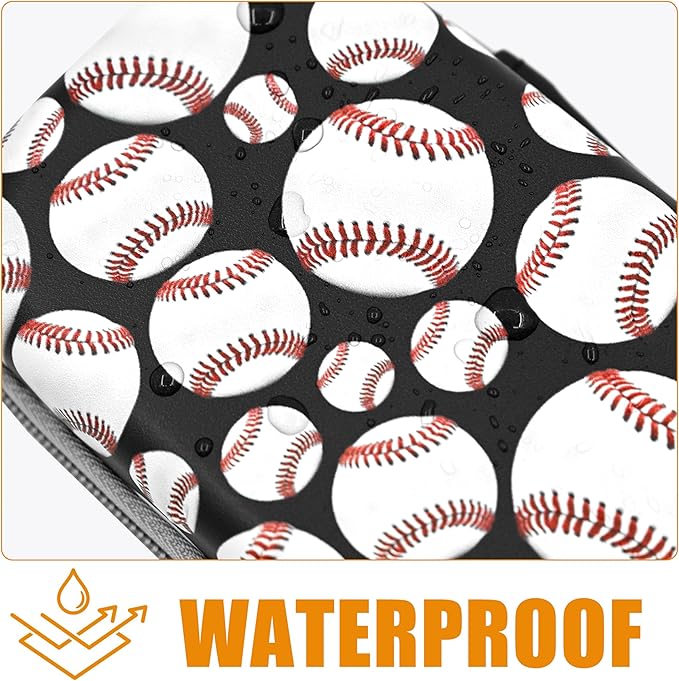 Baseball Ball Pencil Case Zip Pencil Box Multi Pouch Holder Desk Organizer For Boys Girls School Office