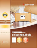 VZCPYTPM Printable Shipping Labels 3-1/3" x 4",600 Blank Labels 100 Sheets, for Printer,Mailing,Packages & Envelopes,Address Stickers