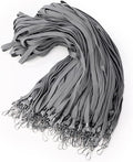Epakh 100 Pcs Lanyards Bulk for ID Badges Gray Flat Badge Neck Lanyards with Swivel J Hook Clip for Student Teacher