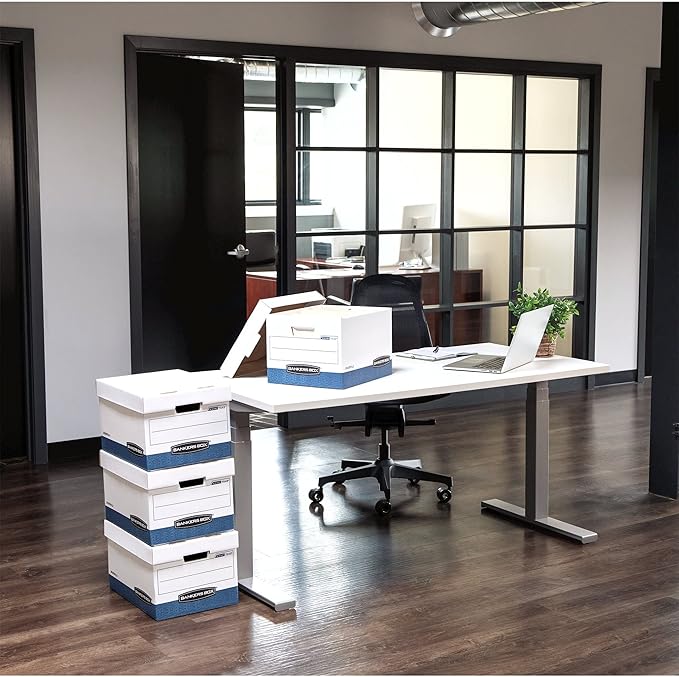 Bankers Box 20-Pack Medium Duty File Storage Boxes with Lids, FastFold Assembly, Letter/Legal, STOR/FILE, (0076315)