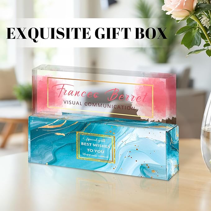 Personalized Name Plate for Desk, Custom Acrylic Desk Name Sign, Office Appreciation Gifts for Women Men Coworkers Boss Teacher Employee (Pink Cloud)