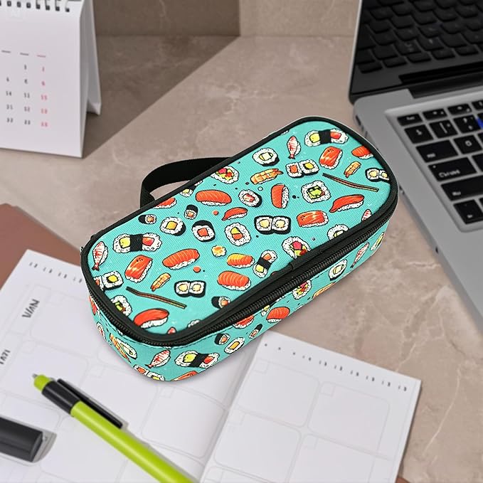 Sushi Pencil Case Pencil Pouch Large Capacity Pen Bag School Office Organizer Stationery Storage Box For Girls Boys Teen Kids