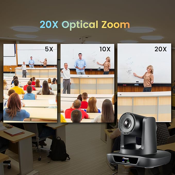 iuZee PTZ Camera 20X Optical Zoom Conference Room USB3.0 HDMI 1080P 60FPS Wide Angle for Video Conference Meeting Church Live Streaming Education Works with Zoom Webex OBS YouTube