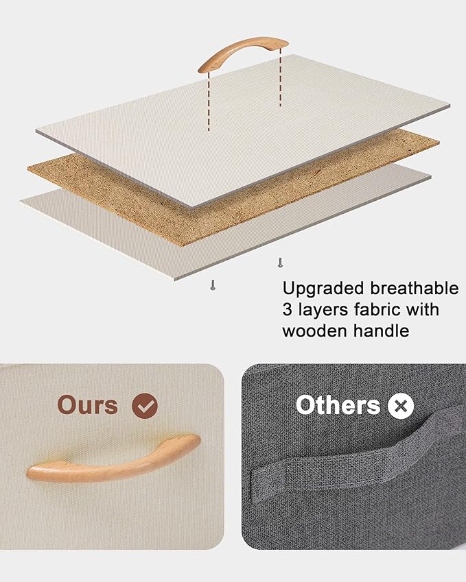 Crestlive Products Vertical Dresser Storage Tower - Sturdy Steel Frame, Wood Top, Easy Pull Fabric Bins - Wide Organizer Unit for Bedroom, Hallway, Entryway, Closets - 5 Drawers(Beige)