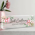 Personalized Custom Name Plate, Office Desk Decor for Women and Men, Employee Appreciation Gifts for Boss, Manager, Teacher, Nurse (Tender Flower)