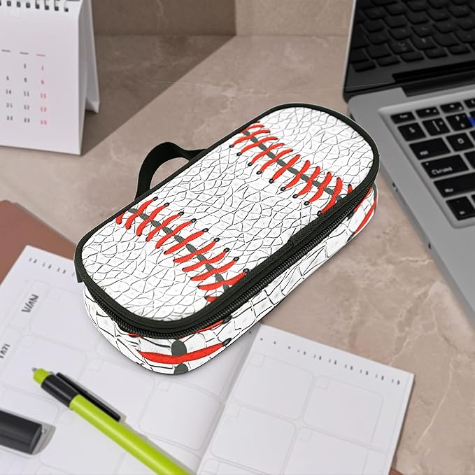 Baseball Pencil Case Pencil Pouch Large Capacity Pen Bag School Office Organizer Stationery Storage Box For Girls Boys Teen Kids