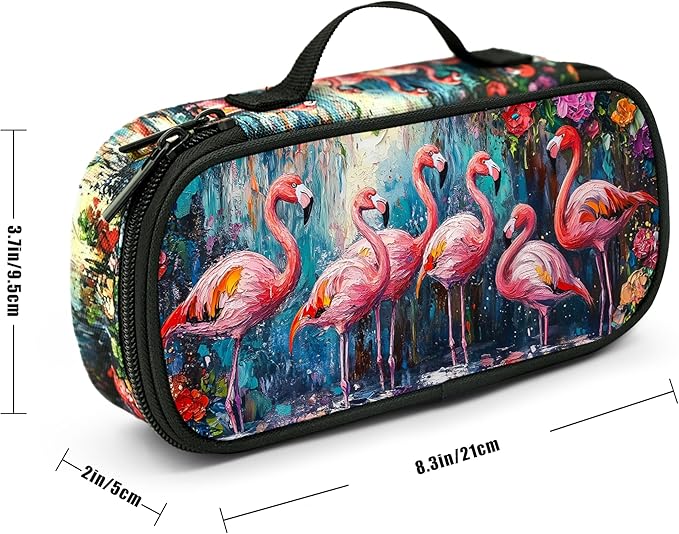 Flamingos Pencil Case Pencil Pouch Large Capacity Pen Bag School Office Organizer Stationery Storage Box For Girls Boys Teen Kids