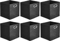 Amazon Basics Collapsible Cube Storage Organizer Bins, 6-Pack, 10.5 x 10.5 x 11 inches, Black