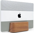 Adjustable Vertical Laptop Stand for Desk, Wooden Laptop Holder, MacBook Pro Stand, Wood Mac Air Dock (Solid Walnut)