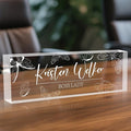Personalized Desk Name Plates, Acrylic Engraved Name Plate for Desk, Custom Office Gifts & Desk Decor for Women Men, Employee Appreciation Gifts for Boss Teacher Nurse
