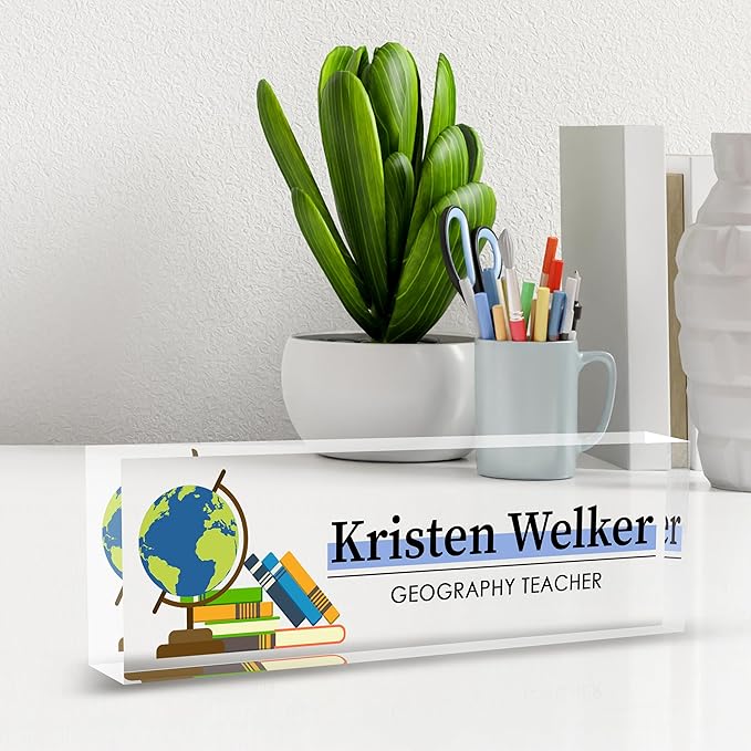 Name Plate for Desk-Personalized Name Plates for Desk-Name Plate Personalized for Office-Gifts for Teacher Boss Employee Appreciation Office Desk Decor (teacher2)