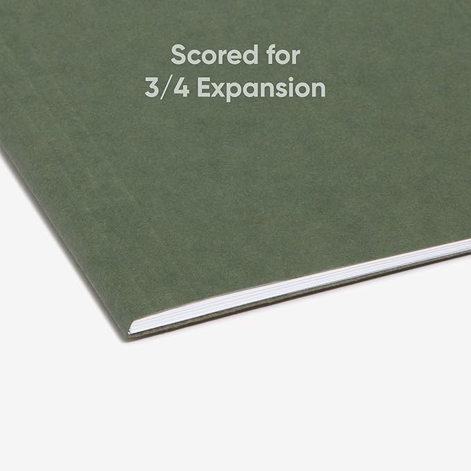 Smead Hanging File Folder, 1/5-Cut Adjustable Tab, Letter Size, Standard Green, Hanging Folders for Filing Cabinets, File Organizer Folder