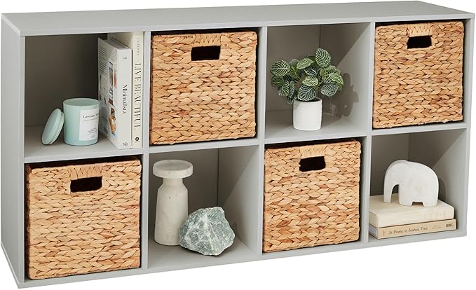 Best Choice Products Kids Bookcase 8-Cube Storage Organizer, 13.5in Shelf Opening, Bookshelf, Toy Storage, Customizable w/ 3 Removable Back Panels – Gray
