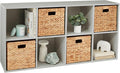 Best Choice Products Kids Bookcase 8-Cube Storage Organizer, 11in Shelf Opening, Bookshelf, Toy Storage, Customizable w/ 3 Removable Back Panels – Gray