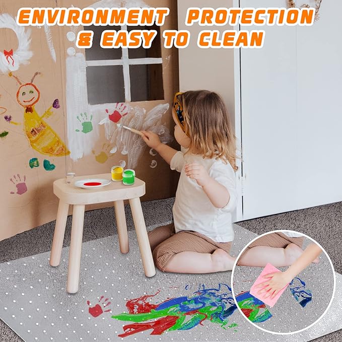 SHAREWIN Office Chair Mat for Carpet Floors, 47" x 59" Clear Desk Chair Mats for Low Pile Carpeted Protector, Sturdy PVC Computer Chair Mats Anti-Slip and Easy to Clean for Home & Office