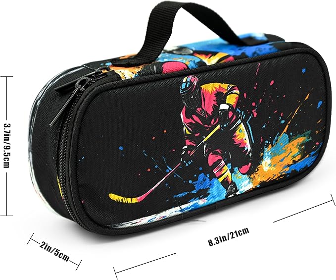 Hockey Pencil Case Pencil Pouch Large Capacity Pen Bag School Office Organizer Stationery Storage Box For Girls Boys Teen Kids