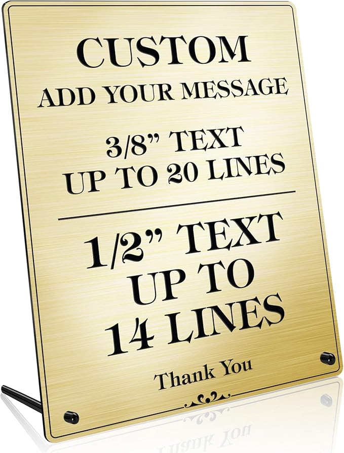 Desk Sign, Custom Desk Name Plate/Sign, 8.5x11 Inches, 18 Colors, Up to 14 Lines, Prestige Collection, USA Made By MY SIGN CENTER