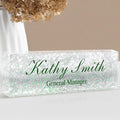 Custom Name Plate for Desk | Personalized Desk Name Plate | Personalized Boss Employee Appreciation Gifts | Acrylic Name Plate Office Desk Accessories (A-Silver Green Crystal)