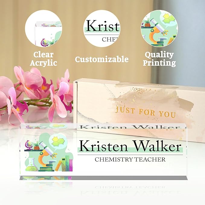 Name Plate for Desk-Personalized Name Plates for Desk-Name Plate Personalized for Office-Gifts for Teacher Boss Employee Appreciation Office Desk Decor (teacher4)