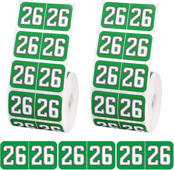 1000pcs 2026 Year Stickers, 3/4x1-1/2 Inch 26 Year Colored Self-Adhesive Stickers File Folder Labels Decals for Tab File Folders Office Supplies (Dark Green)