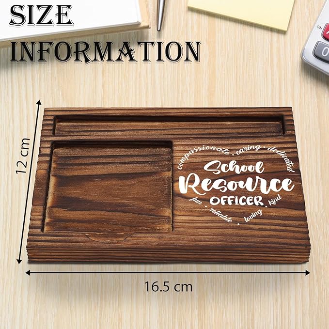 School Resource Officer Gift Sticky Note Holder Wooden, Thank You SRO, Appreciation Gift for School Resource Officer Social Worker Office Decor Desk Self-Stick Note Pad Holders TZP15