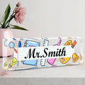 Teacher Name Plate for Desk, Acrylic Desk Name Plate Personalized Office Desk Decor, Teacher Appreciation Gifts The Office Gifts for Teacher