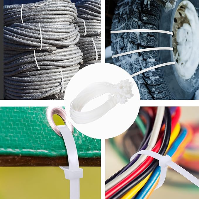 Shappy 500 Pack Long Zip Ties Heavy Duty, Ultra Exclusive Strong Cable Ties Large Industrial Electrical for Indoor Outdoor Plastic Wraps (White,35 Inch)