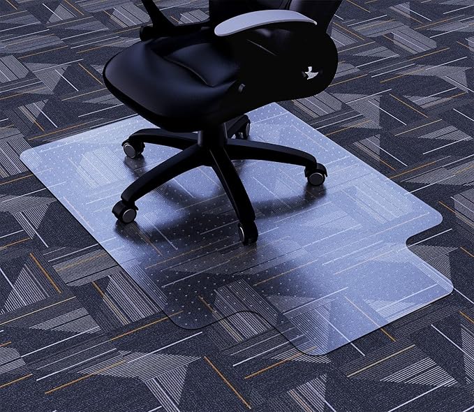 Amyracel Chair Mat for Carpet, 48'' x 36'' Clear Computer Desk Chair Mat for Low Pile Carpeted Floors, Easy Glide Plastic Floor Mat for Office Chair on Carpet Protection