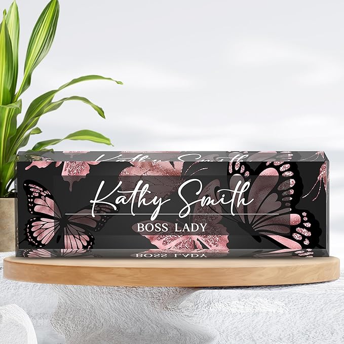 Custom Name Plate for Desk | Personalized Desk Name Plate | Personalized Boss Employee Appreciation Gifts | Acrylic Name Plate Office Desk Accessories