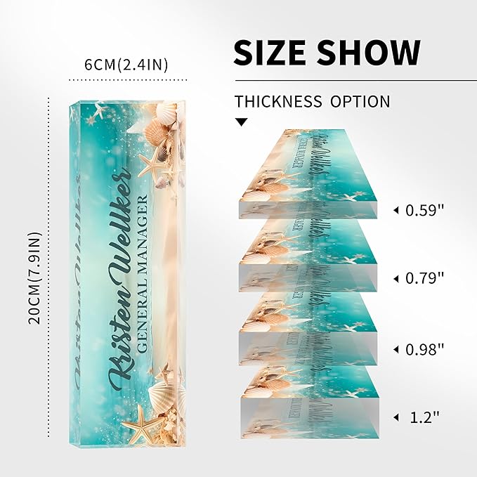 Desk Name Plate Personalized, Name Plate for Desk, Custom Office Desk Decor Office Gifts for Women Men, Acrylic Desk Accessories Employee Appreciation Gifts for Boss, Manager, Teacher, Nurse